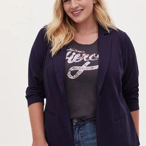 Torrid Navy Premium Ponte Classic Blazer Size 1